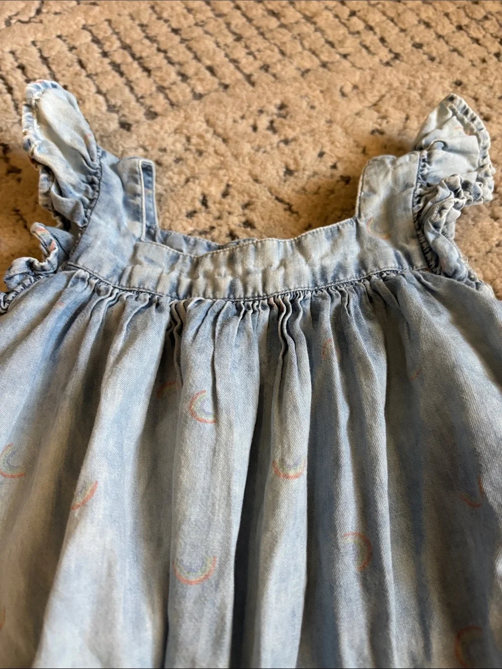 Tucker + Tate Light Blue Denim Rainbow Dress Sz 4T